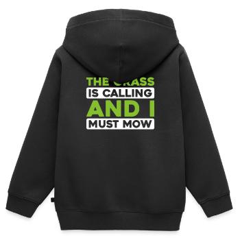 Rasenmäher Mähen - Kinder Premium Organic Zip Hoodie - Schwarz - Hinten - AI Model Kid Male (0cm)