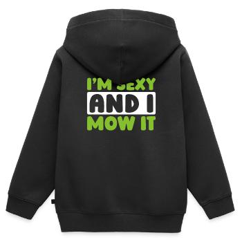 Rasenmäher Mähen - Kinder Premium Organic Zip Hoodie - Schwarz - Hinten - AI Model Kid Male (0cm)