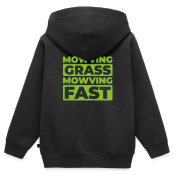 Rasenmäher Mähen - Kinder Premium Organic Zip Hoodie - Schwarz - Hinten - AI Model Kid Male (0cm)