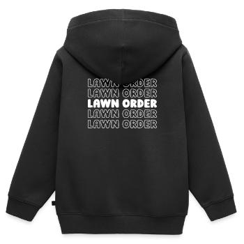 Rasenmäher Mähen - Kinder Premium Organic Zip Hoodie - Schwarz - Hinten - AI Model Kid Male (0cm)