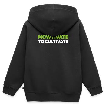 Lawn mower mowing - Kids Premium Organic Zip-up Hoodie - black - Back - AI Model Kid Male (0cm)