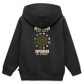 Astrologie Astrologue - Sweat Premium à capuche zippé enfant bio - noir - Dos - AI Model Kid Male (0cm)