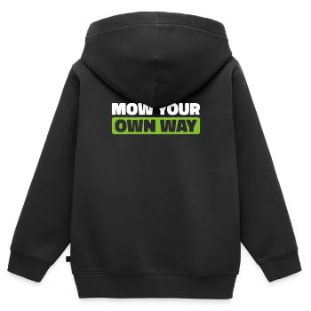 Rasenmäher Mähen - Kinder Premium Organic Zip Hoodie - Schwarz - Hinten - AI Model Kid Male (0cm)