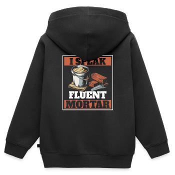 Maçon - Sweat Premium à capuche zippé enfant bio - noir - Dos - AI Model Kid Male (0cm)