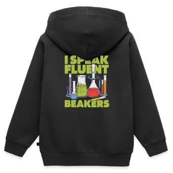 Assistant de laboratoire chimique - Sweat Premium à capuche zippé enfant bio - noir - Dos - AI Model Kid Male (0cm)