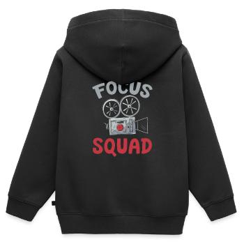 Kameramann Kader - Kinder Premium Organic Zip Hoodie - Schwarz - Hinten - AI Model Kid Male (0cm)