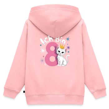 8. Geburtstag Katze Kätzchen Kindergeburtstag - Kinder Premium Organic Zip Hoodie - Rosa - Hinten - AI Model Kid Female (0cm)