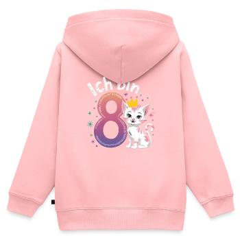 8. Geburtstag Katze Kätzchen Kindergeburtstag - Kinder Premium Organic Zip Hoodie - Rosa - Hinten - AI Model Kid Female (0cm)