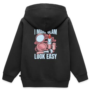 Kosmetikerin - Kinder Premium Organic Zip Hoodie - Schwarz - Hinten - AI Model Kid Male (0cm)