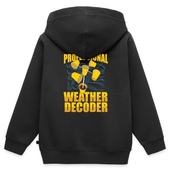 Analyste climat - Sweat Premium à capuche zippé enfant bio - noir - Dos - AI Model Kid Male (0cm)