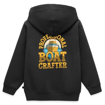 Constructeurs de bateaux - Sweat Premium à capuche zippé enfant bio - noir - Dos - AI Model Kid Male (0cm)