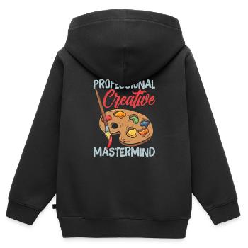 Art Director - Kinder Premium Organic Zip Hoodie - Schwarz - Hinten - AI Model Kid Male (0cm)