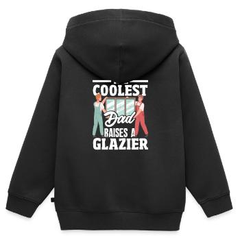 Glaser Geschenk - Kinder Premium Organic Zip Hoodie - Schwarz - Hinten - AI Model Kid Male (0cm)