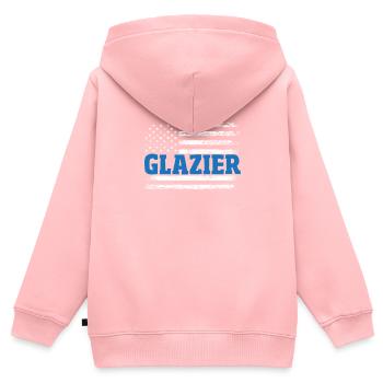 Glaser Geschenk - Kinder Premium Organic Zip Hoodie - Rosa - Hinten - AI Model Kid Female (0cm)