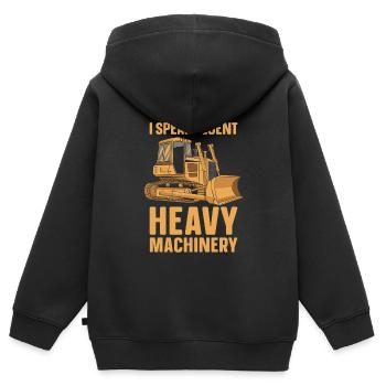 Bulldozer Planierraupe - Sweat Premium à capuche zippé enfant bio - noir - Dos - AI Model Kid Male (0cm)