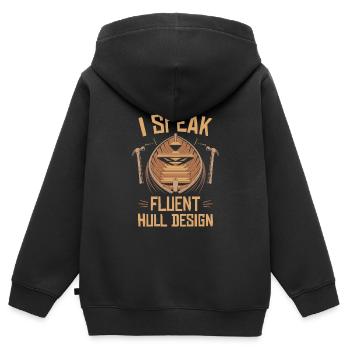 Constructeurs de bateaux - Sweat Premium à capuche zippé enfant bio - noir - Dos - AI Model Kid Male (0cm)