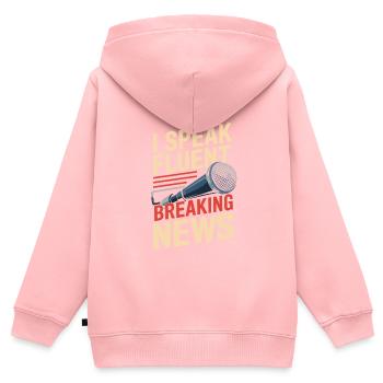 Présentateur - Sweat Premium à capuche zippé enfant bio - rose - Dos - AI Model Kid Female (0cm)