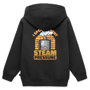 Opérateurs de chaudières - Sweat Premium à capuche zippé enfant bio - noir - Dos - AI Model Kid Male (0cm)