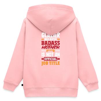 Glaser Geschenk - Kinder Premium Organic Zip Hoodie - Rosa - Hinten - AI Model Kid Female (0cm)