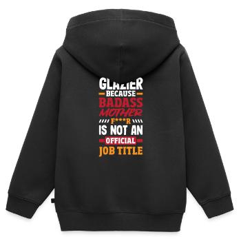 Glaser Geschenk - Kinder Premium Organic Zip Hoodie - Schwarz - Hinten - AI Model Kid Male (0cm)