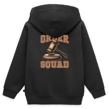 Huissier de Justice - Sweat Premium à capuche zippé enfant bio - noir - Dos - AI Model Kid Male (0cm)