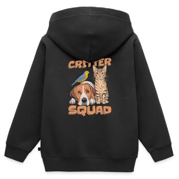 Animal keeper cadre - Kids Premium Organic Zip-up Hoodie - black - Back - AI Model Kid Male (0cm)