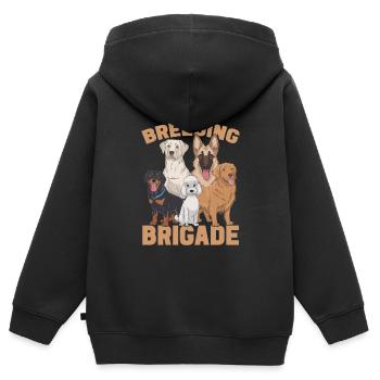 Équipe d’éleveurs - Sweat Premium à capuche zippé enfant bio - noir - Dos - AI Model Kid Male (0cm)