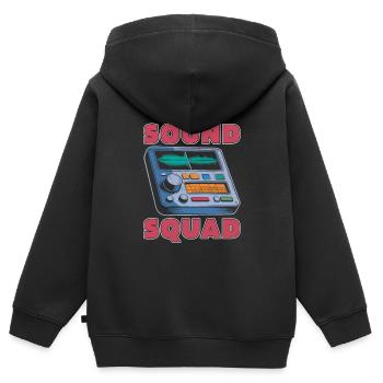 Équipe de l’analyseur audio - Sweat Premium à capuche zippé enfant bio - noir - Dos - AI Model Kid Male (0cm)