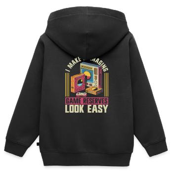 Garde-chasse - Sweat Premium à capuche zippé enfant bio - noir - Dos - AI Model Kid Male (0cm)