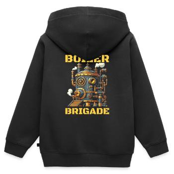 Boiler Operator Team - Kids Premium Organic Zip-up Hoodie - black - Back - AI Model Kid Male (0cm)