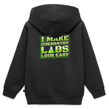 Assistant de laboratoire chimique - Sweat Premium à capuche zippé enfant bio - noir - Dos - AI Model Kid Male (0cm)