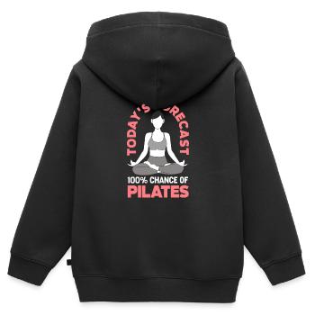 Prédiction du jour 100% Pilates - Sweat Premium à capuche zippé enfant bio - noir - Dos - AI Model Kid Male (0cm)