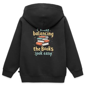 Buchhalter - Kinder Premium Organic Zip Hoodie - Schwarz - Hinten - AI Model Kid Male (0cm)