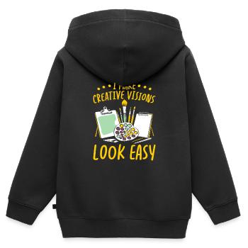 Art Director - Kinder Premium Organic Zip Hoodie - Schwarz - Hinten - AI Model Kid Male (0cm)