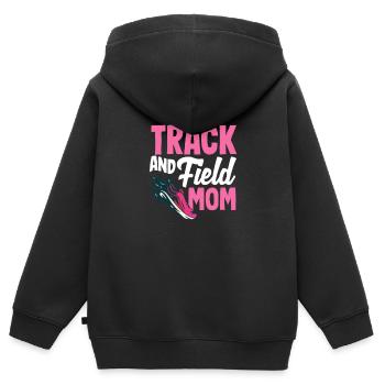 Athlètes d’athlétisme - Sweat Premium à capuche zippé enfant bio - noir - Dos - AI Model Kid Male (0cm)