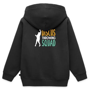 Lancer du disque Athlète Cadeau d’athlète - Sweat Premium à capuche zippé enfant bio - noir - Dos - AI Model Kid Male (0cm)