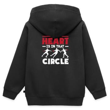 Lancer du disque Athlète Cadeau d’athlète - Sweat Premium à capuche zippé enfant bio - noir - Dos - AI Model Kid Male (0cm)