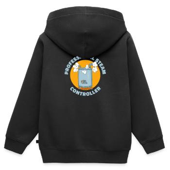 Opérateurs de chaudières - Sweat Premium à capuche zippé enfant bio - noir - Dos - AI Model Kid Male (0cm)