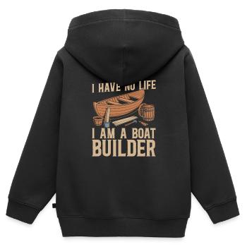 Constructeurs de bateaux - Sweat Premium à capuche zippé enfant bio - noir - Dos - AI Model Kid Male (0cm)