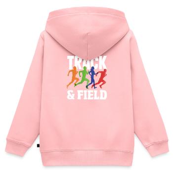 Leichtathletik Sportler - Kinder Premium Organic Zip Hoodie - Rosa - Hinten - AI Model Kid Female (0cm)