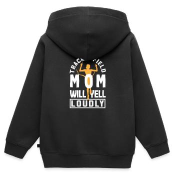 Athlètes d’athlétisme - Sweat Premium à capuche zippé enfant bio - noir - Dos - AI Model Kid Male (0cm)