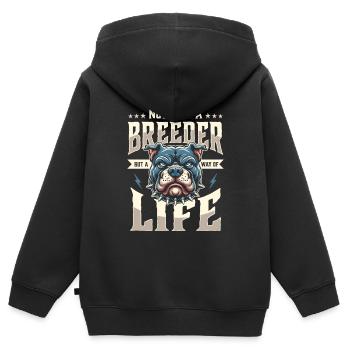 Éleveur - Sweat Premium à capuche zippé enfant bio - noir - Dos - AI Model Kid Male (0cm)