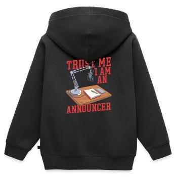 Ansager - Kinder Premium Organic Zip Hoodie - Schwarz - Hinten - AI Model Kid Male (0cm)