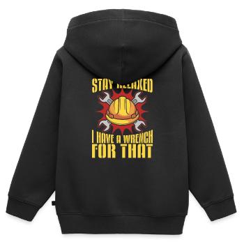 Ingenieur - Kinder Premium Organic Zip Hoodie - Schwarz - Hinten - AI Model Kid Male (0cm)