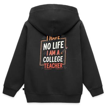 Professeur - Sweat Premium à capuche zippé enfant bio - noir - Dos - AI Model Kid Male (0cm)