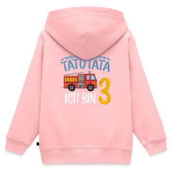 Tatütata Feuerwehr 3. Geburtstag - Kinder Premium Organic Zip Hoodie - Rosa - Hinten - AI Model Kid Female (0cm)