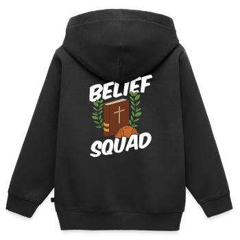 Priester Kader - Kinder Premium Organic Zip Hoodie - Schwarz - Hinten - AI Model Kid Male (0cm)