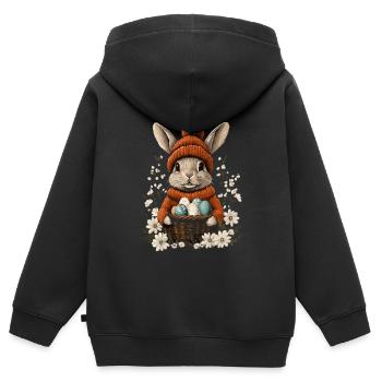 Easter Bunny Gift Easter Women Men Children - Kids Premium Organic Zip-up Hoodie - black - Back - AI Model Kid Male (0cm)