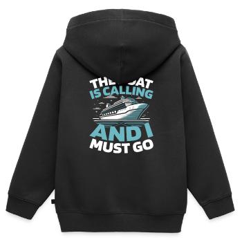 Kreuzfahrt - Kinder Premium Organic Zip Hoodie - Schwarz - Hinten - AI Model Kid Male (0cm)