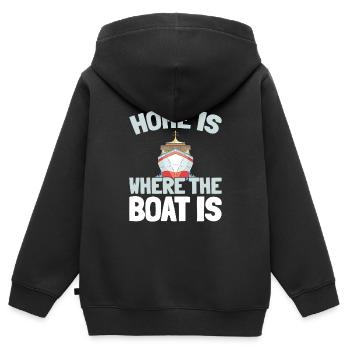 Kreuzfahrt - Kinder Premium Organic Zip Hoodie - Schwarz - Hinten - AI Model Kid Male (0cm)